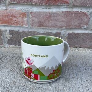 Starbucks Portland Themed Mug with Green Interior You Were Collection Limited